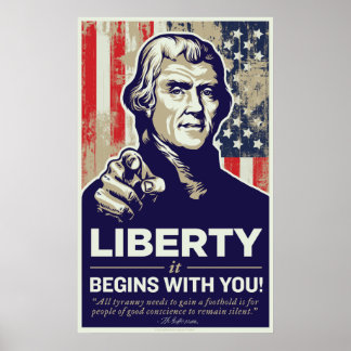 Jefferson Liberty beginnt mit Ihrer Printwerbung Poster