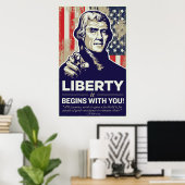 Jefferson Liberty beginnt mit Ihrer Printwerbung Poster (Heimbüro)