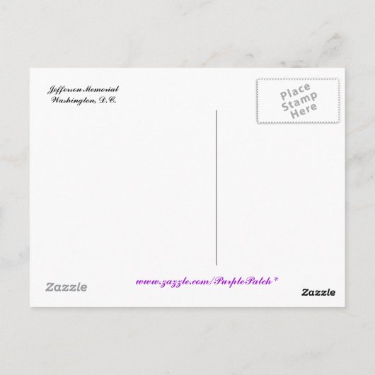Jefferson Memorial Postcard Postkarte (Rückseite)