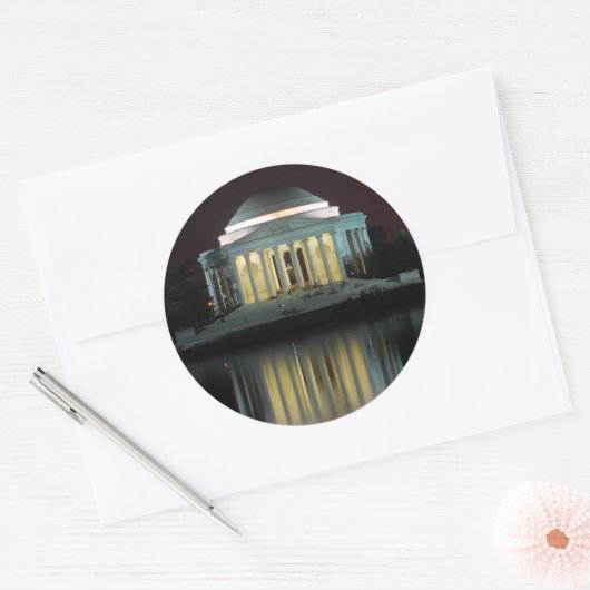 Jefferson Memorial Runder Aufkleber (Umschlag)