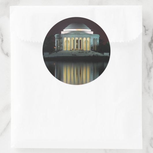 Jefferson Memorial Runder Aufkleber (Tasche)