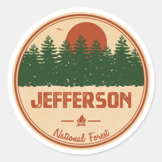 Jefferson National Forest Runder Aufkleber (Vorderseite)