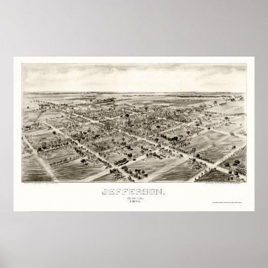 Jefferson, OH Panorama Karte - 1901 Poster (Vorne)