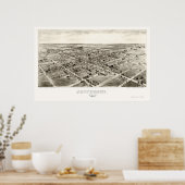 Jefferson, OH Panorama Karte - 1901 Poster (Küche)