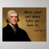 Jefferson Spending Zitat Poster (Vorne)