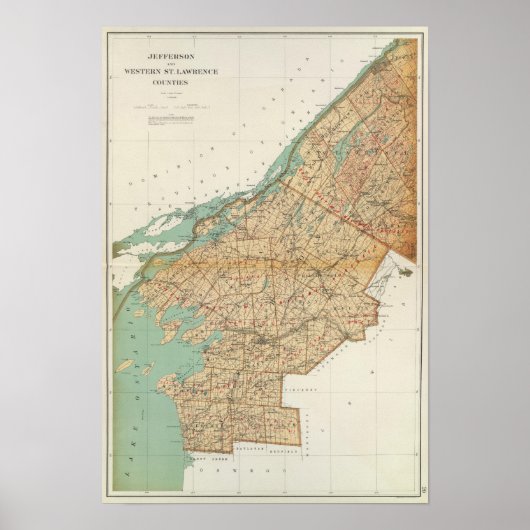 Jefferson, St Lawrence Landkreises Poster (Vorne)