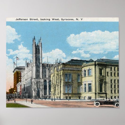 Jefferson St., Syracuse, New York Vintag Poster (Vorne)