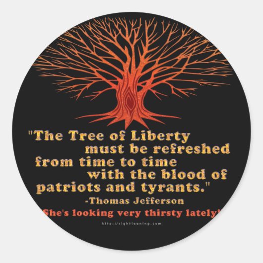 Jefferson Tree of Liberty Runder Aufkleber (Vorderseite)