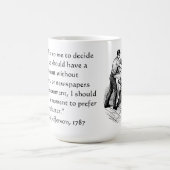 Jefferson über Zeitungen Kaffeetasse (Mittel)