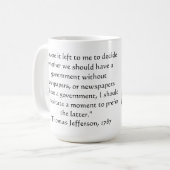 Jefferson über Zeitungen Kaffeetasse (Vorderseite Links)