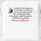 Jefferson: Verhindere die Regierung Rechteckiger Aufkleber (Tasche)