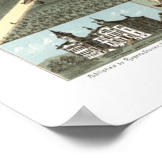 Jefferson, WI Panoramic Map - 1870 Poster (Ecke)