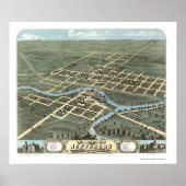 Jefferson, WI Panoramic Map - 1870 Poster (Vorne)