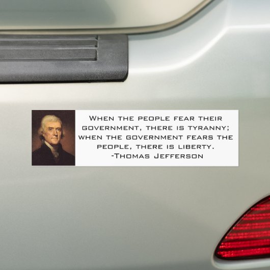Jefferson-Zitat 2 Autoaufkleber (Auf Auto)