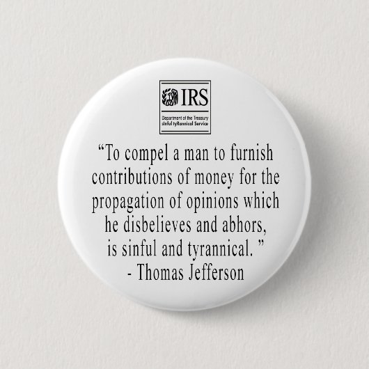 Jefferson-Zitatknopf Button (Vorderseite)
