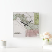 JEFFERSONVILLE, INDIANA: KARTE QUADRATISCHE WANDUHR (Zuhause)