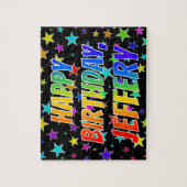 "JEFFERY" Vorname, Spaß "GLÜCKLICHER GEBURTSTAG" Puzzle (Vertikal)
