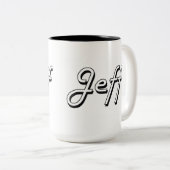 Jeffklassischer Retro Namensentwurf Zweifarbige Tasse (VorderseiteRechts)