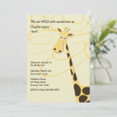 Jeffrey Giraffe Geburtstagsparty Einladung (Stehend Vorderseite)