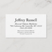 Jeffrey Russell Visitenkarte (Rückseite)