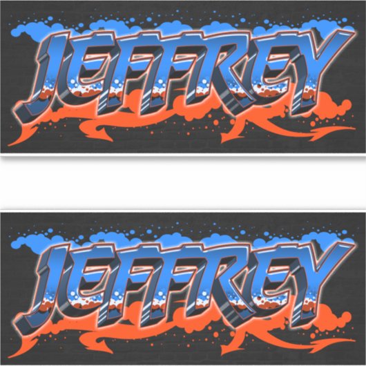 Jeffrey Vorname Name Graffiti Aufkleber Sticker (Vorderseite)