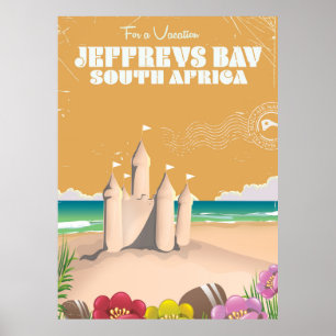Jeffreys Bay South Africa Vintage Travel Poster