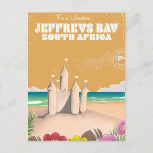 Jeffreys Bay South Africa Vintage Travel Poster Postkarte