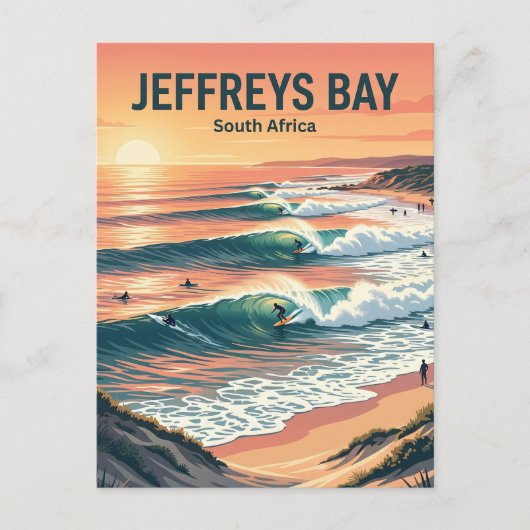 Jeffreys Bay Surfstrände Südafrika Postkarte (Vorderseite)