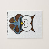 Jeffy die nervöse Eulen-Blau-Tasse Puzzle (Horizontal)