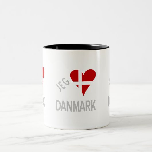 Jeg Elsker Danmark Gray Zweifarbige Tasse (Mittel)