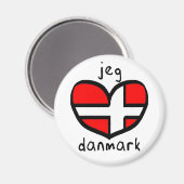 Jeg Elsker Danmark Magnet (Vorderseite/Rückseite)