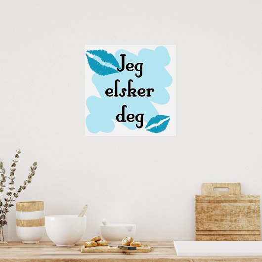 Jeg elsker deg - Norwegisch - I Liebe Poster (Küche)