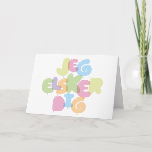 Jeg Elsker dig - Ich Liebe Sie auf Dänisch Karte (Vorderseite)