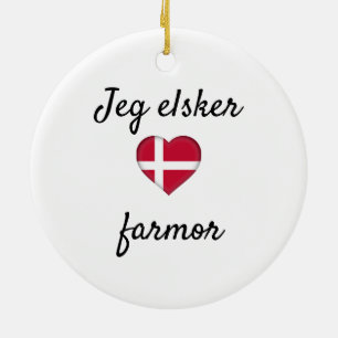 Jeg elsker Farmor Keramik Ornament