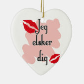 Jeg elsker Grabung - Dänische - i-Liebe Sie Keramik Ornament (Rechts)