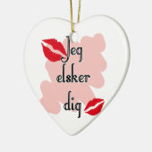 Jeg elsker Grabung - Dänische - i-Liebe Sie Keramik Ornament (Links)