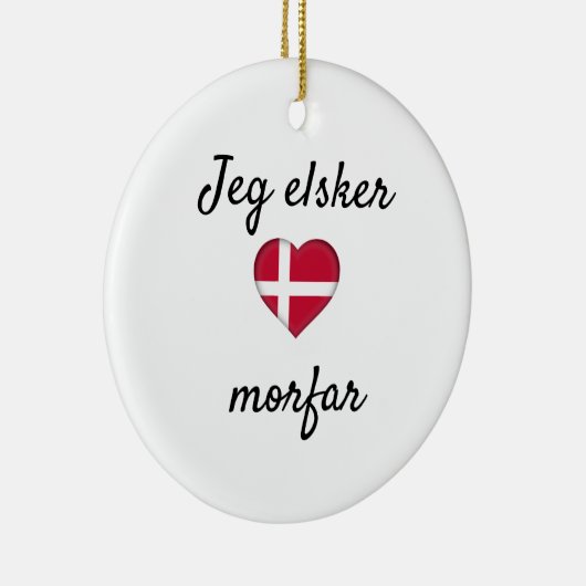 Jeg elsker morfar keramik ornament (Rechts)