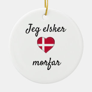 Jeg elsker morfar keramik ornament
