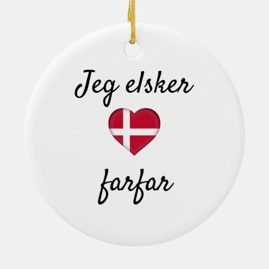 Jeg elsker morfar keramik ornament (Hinten)