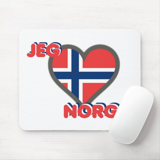 Jeg Elsker Norge (i-Liebe Norwegen) Mousepad (Mit Mouse)