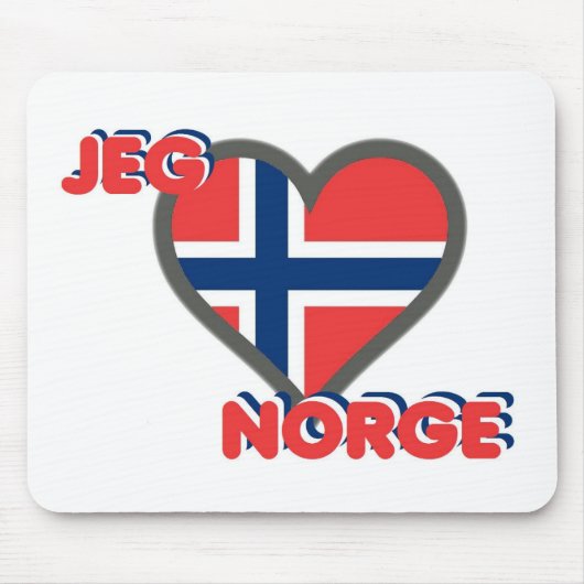 Jeg Elsker Norge (i-Liebe Norwegen) Mousepad (Vorne)