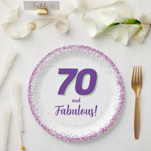 Jegliche 70. Geburtstagsparty Pappteller (Hochzeit)
