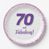 Jegliche 70. Geburtstagsparty Pappteller (Vorderseite)