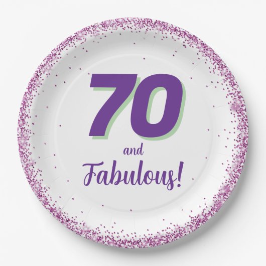 Jegliche 70. Geburtstagsparty Pappteller (Vorderseite)