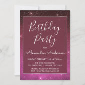 Jegliche Age Burgundy Stars Sparkle Sky Geburtstag Einladung (Vorderseite)