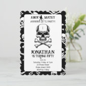 Jegliche Age Pirate betrachtete Geburtstagseinladu Einladung (Stehend Vorderseite)