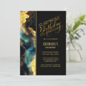 Jegliche alte schwarze Gold-Himmelsüberraschung Ge Einladung (Stehend Vorderseite)