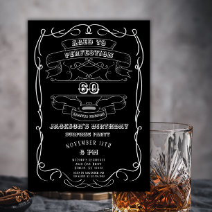 Jegliche ältere Whiskey-Marke 60 Erwachsene Geburt Einladung