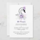 Jegliche alterliche Watercolor Swan Floral Geburts Einladung (Vorderseite)