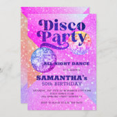 Jegliche Altersdiskothek Geburtstagsparty Einladung (Vorne/Hinten)